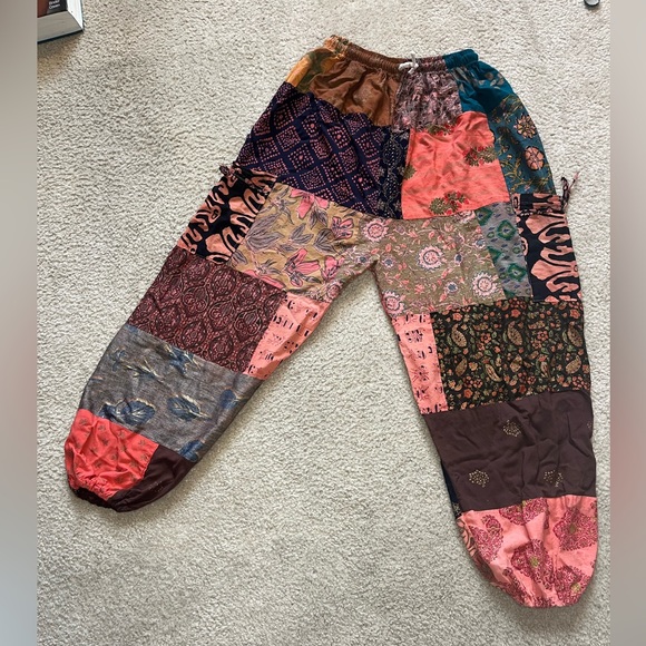 No Label Other - Boho festival hippie multicolor patchwork harem jogger pants size small